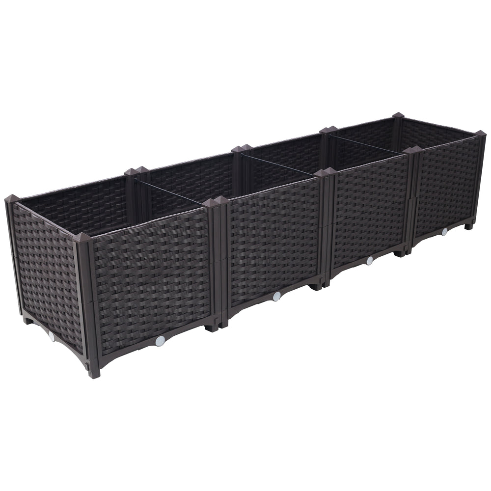 Deep Raised Garden Bed Plastic Planter Boxes for Vegetables Flowers Herbs and Succulents,Self-Watering Planter Box Raised Bed to Grow Flowers, Herbs & Vegetables, 63' L X 15.7' D X 14.7' H Media 2