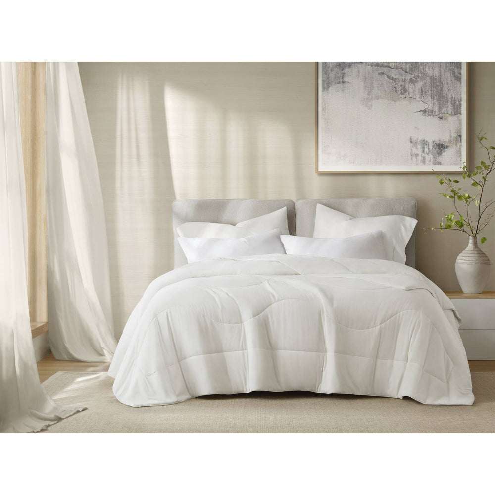 1-Piece Full/Queen Reversible Tencel Comforter Blanket,White Media 10