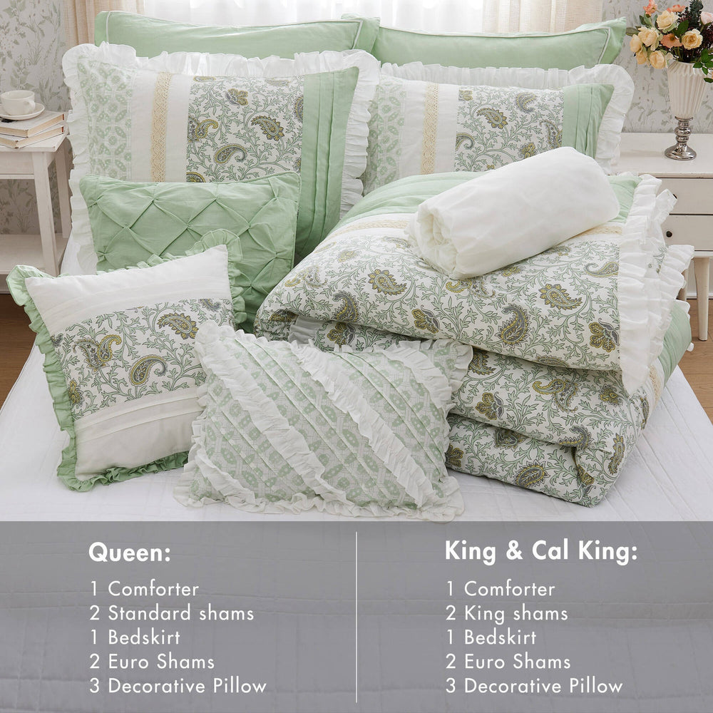 9 Piece Cotton Percale Comforter Set King Media 4