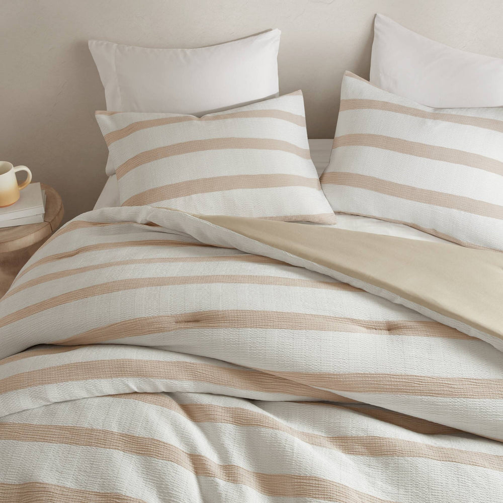 3-Piece Full/Queen Yarn-dyed striped comforter Media 13