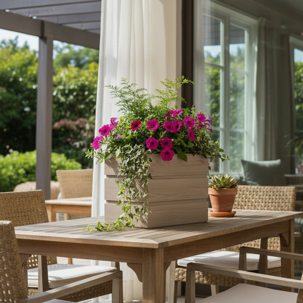 Rectanglar Terrace Planter Tall - Ash Brown Media 3