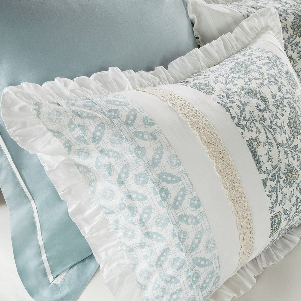 Cal King 9 Piece Cotton Percale Duvet Cover Set Media 4