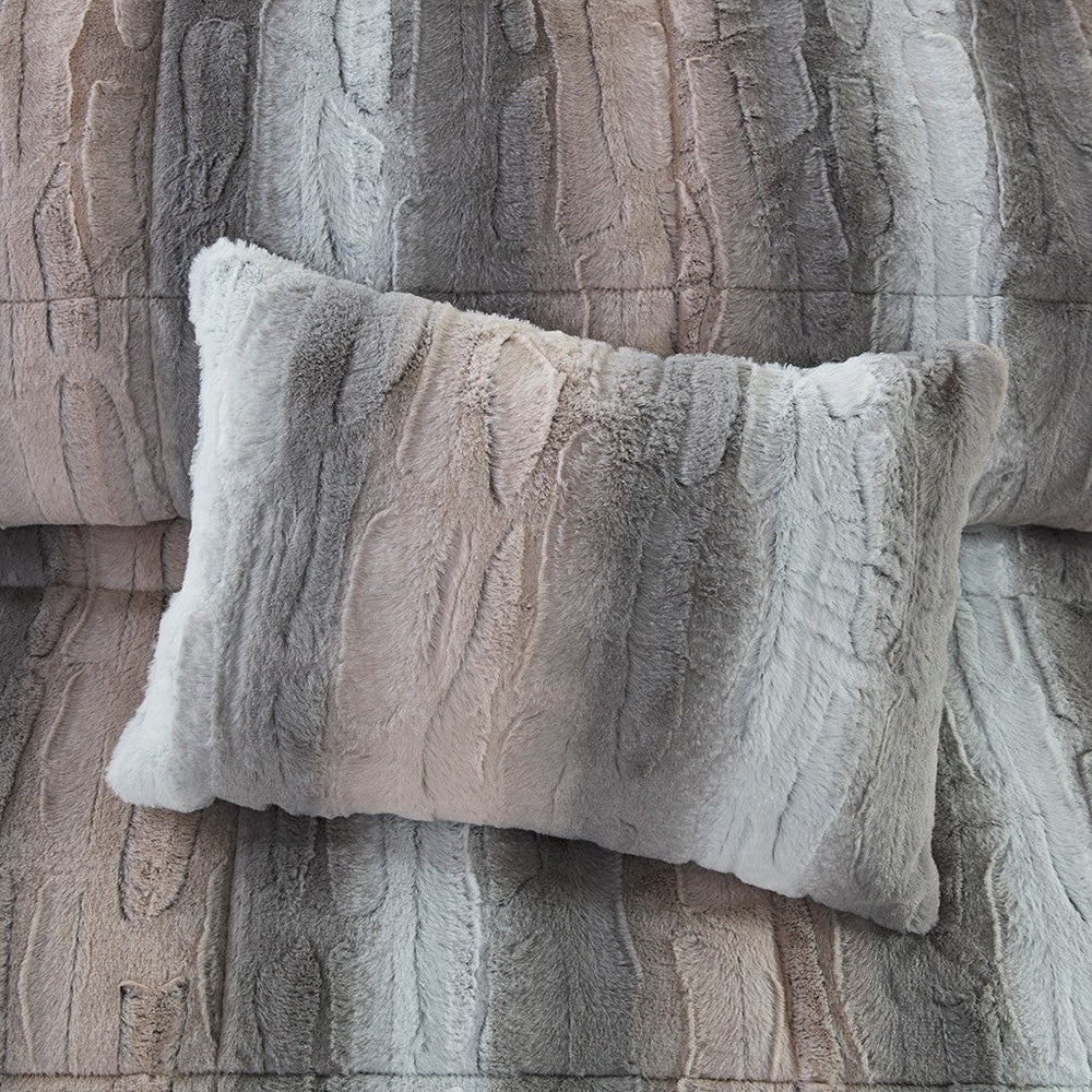 King 4PC Faux Fur Comforter Set Media 10