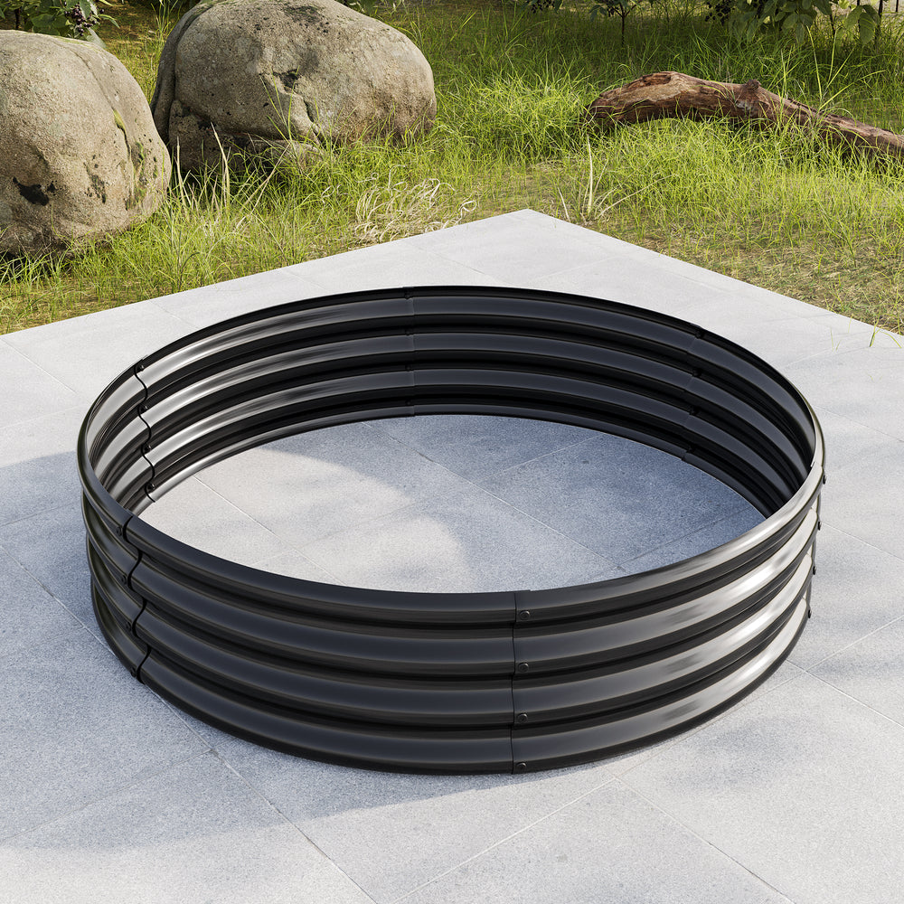 2PCS 47.24*11.4' Tall Round Raised Garedn Bed,Metal Raised Beds for Vegetables, Outdoor Garden Raised Planter Box, Backyard Patio Planter Raised Beds for Flowers, Herbs, Fruits Black Media 7