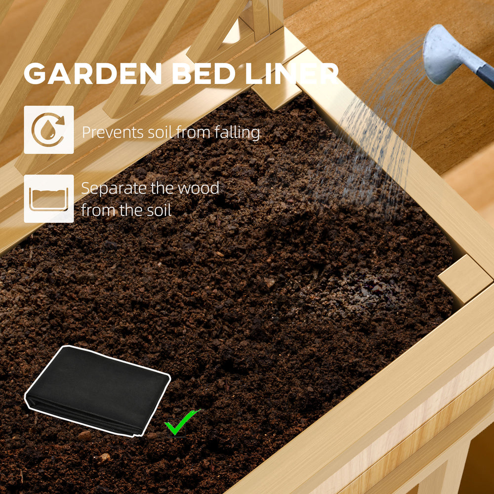 Self-Draining Raised Garden Bed,Elevated Wood Planter with Trellis for Climbing Plants,with Legs and Drainage Holes Media 6