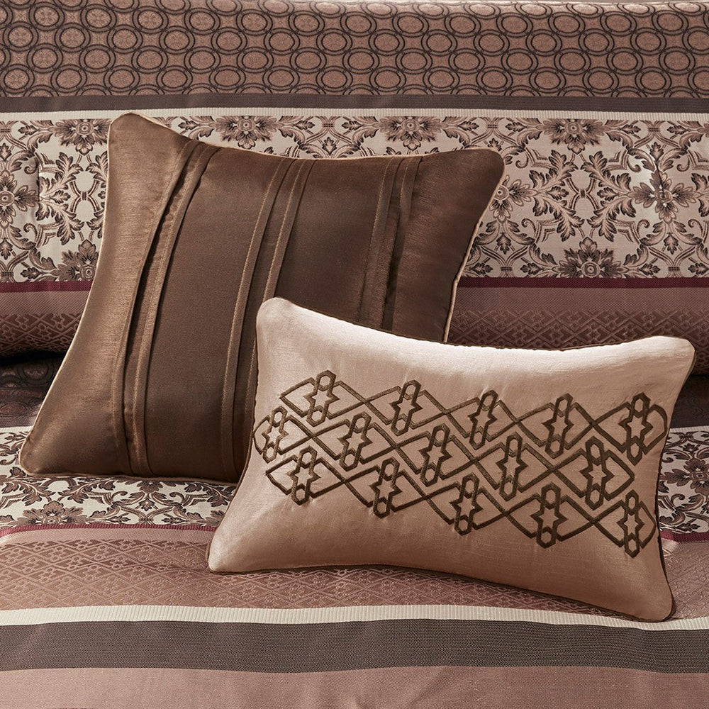 7 Piece Comforter Set Red Cal King Media 15