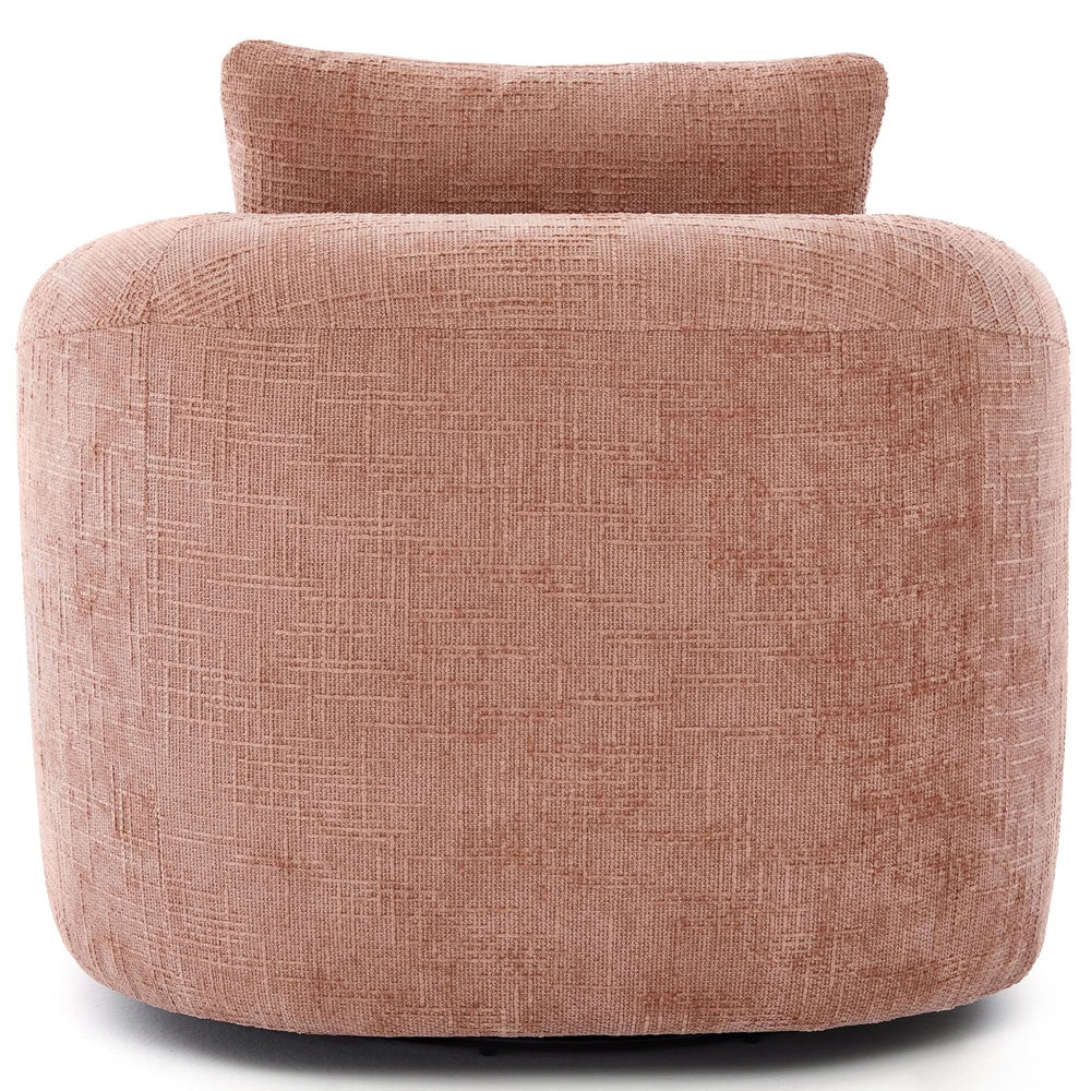 360 Degree Swivel Chair Chenille Pink Dual Layer Cushion Living Room Decor Accent Seating Home Media 12