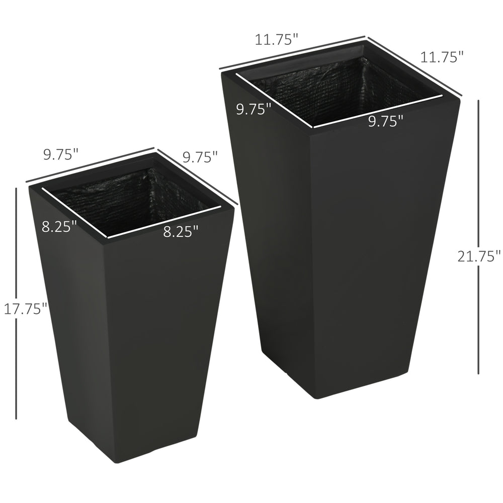 Tall Plant Pot,2-Pack Outdoor Planter Set,Flower Pots with Drainage Holes,for Porch,Entryway,Patio,Yard,Garden Media 3