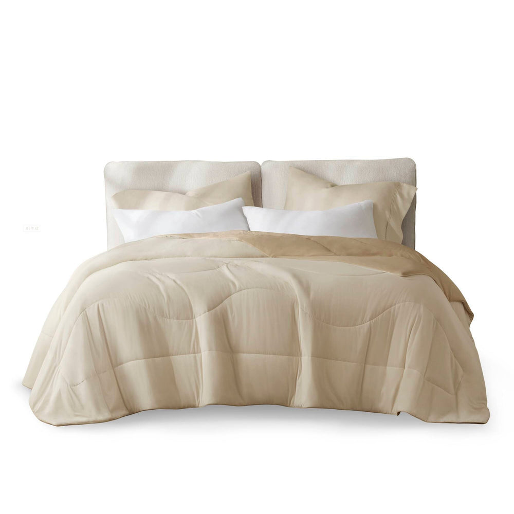 1-Piece King/Cal King Reversible Tencel Comforter Blanket,Linen Media 5