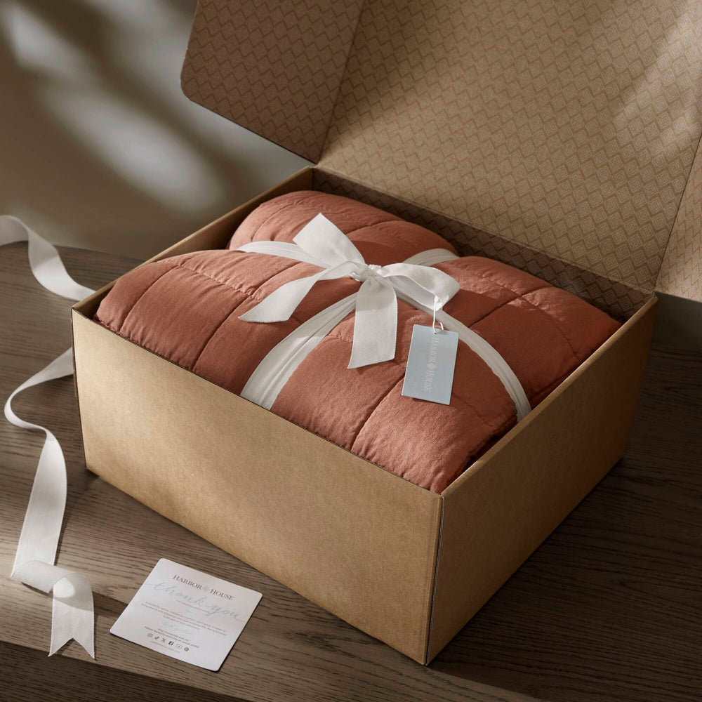 3-Piece King/Cal King Linen Garment Washed Quilt Set,Clay Media 11