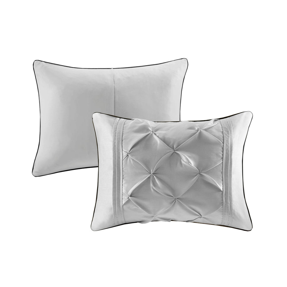 7-Piece Full 100% Polyester Pieced Pleated Tufted Comforter Set Media 14