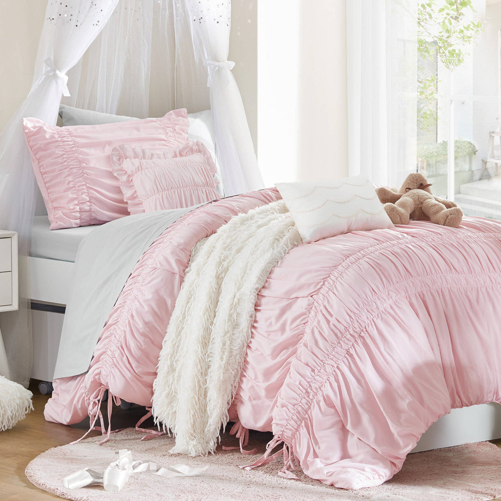 4 Pieces Twin/Twin XL Comforter Set,Pink Media 3