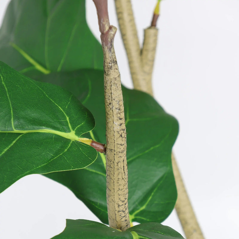 6FT Artificial Fiddle Leaf Fig Tree, Realistic Faux Potted Plant in Black Pot, 1pc/set