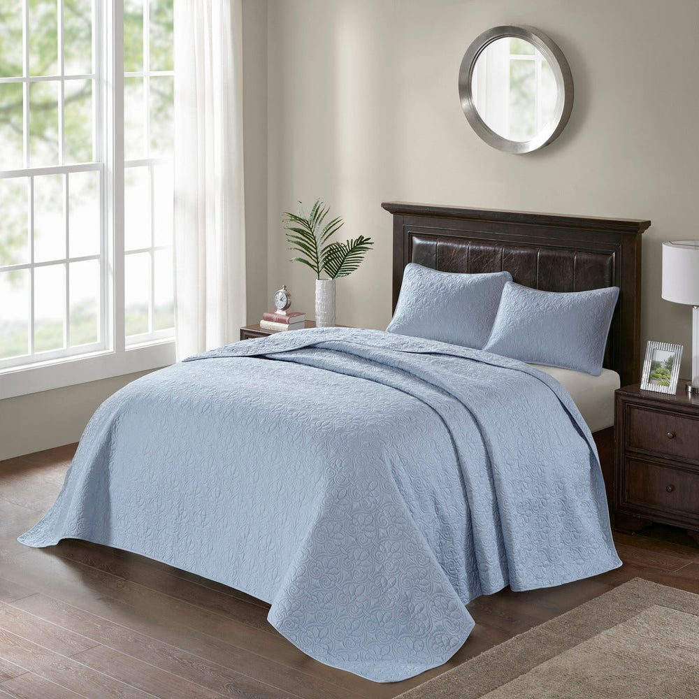 Reversible Bedspread Set Blue King Media 4