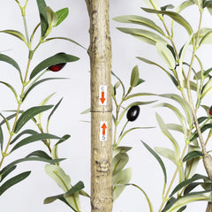 7' Artificial Olive Tree in Black Plastic Pot, 1pc/set perspective