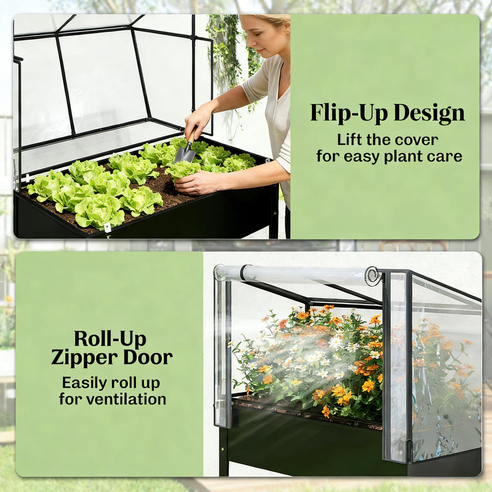 Spacious Raised Garden Bed,Flower Boxs,Elevated Plant Boxs Media 6
