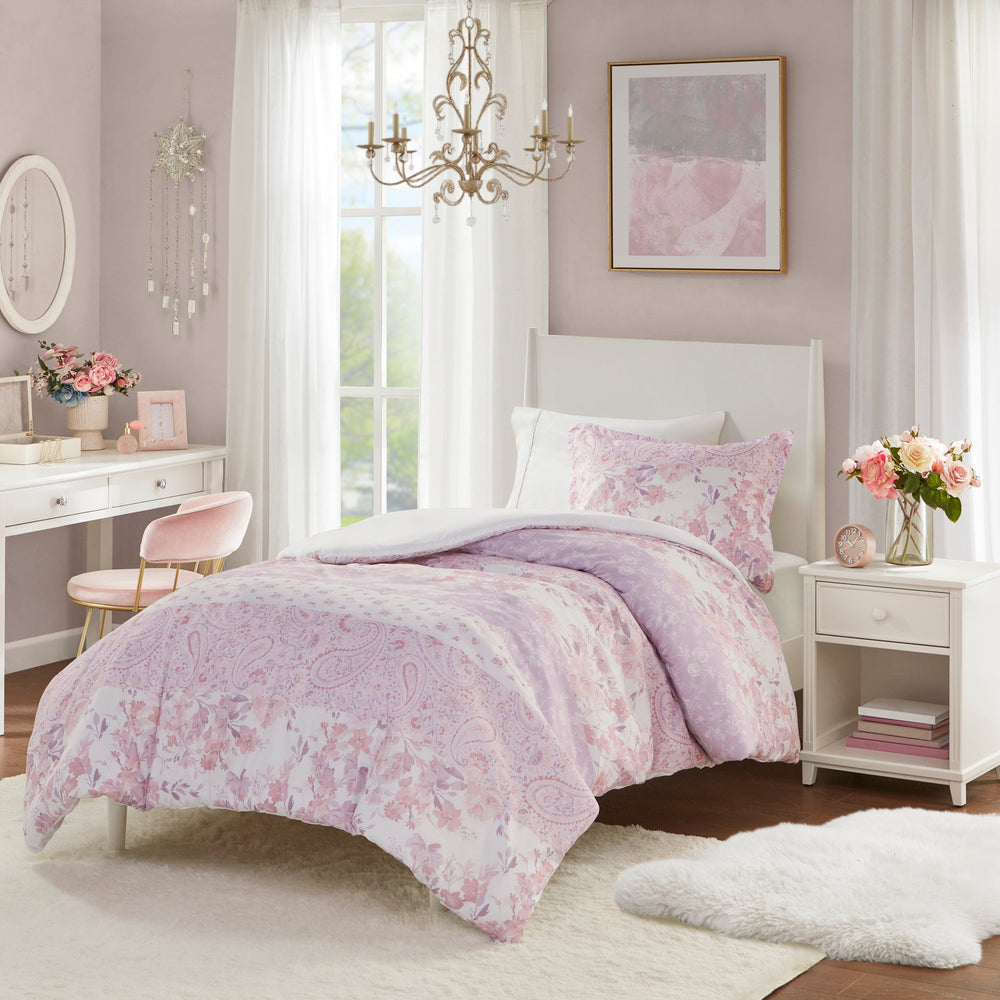 Floral Paisley Duvet Cover Set Full/Queen Media 17