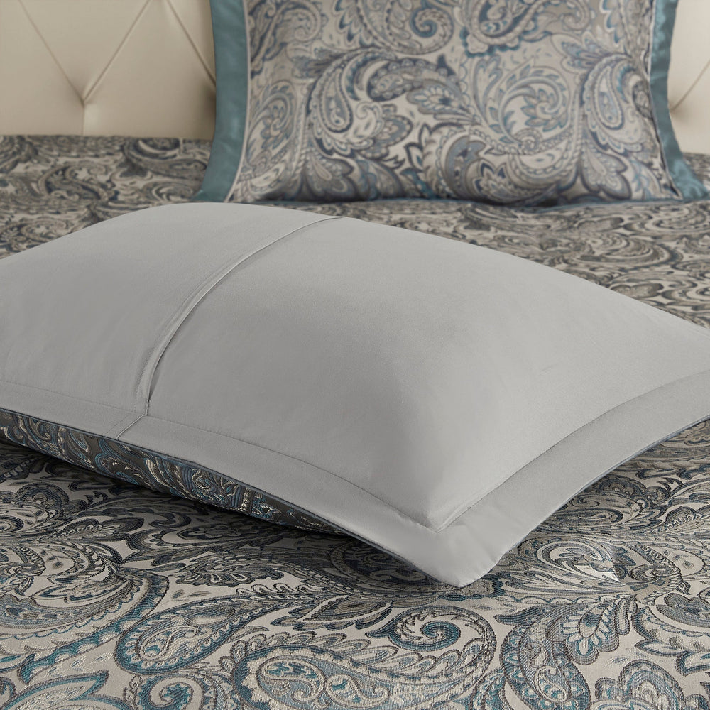 12 Piece Comforter Set with Cotton Bed Sheets Teal Cal King Media 19