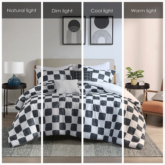 Full/Queen Checkered Comforter Set Media 10