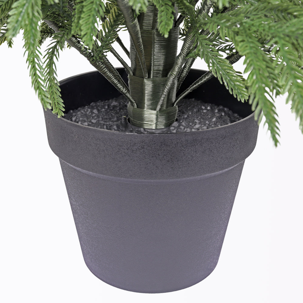 5' Artificial Real Touch Pine Tree with Black Plastic Pot, 1pc/set Media 12
