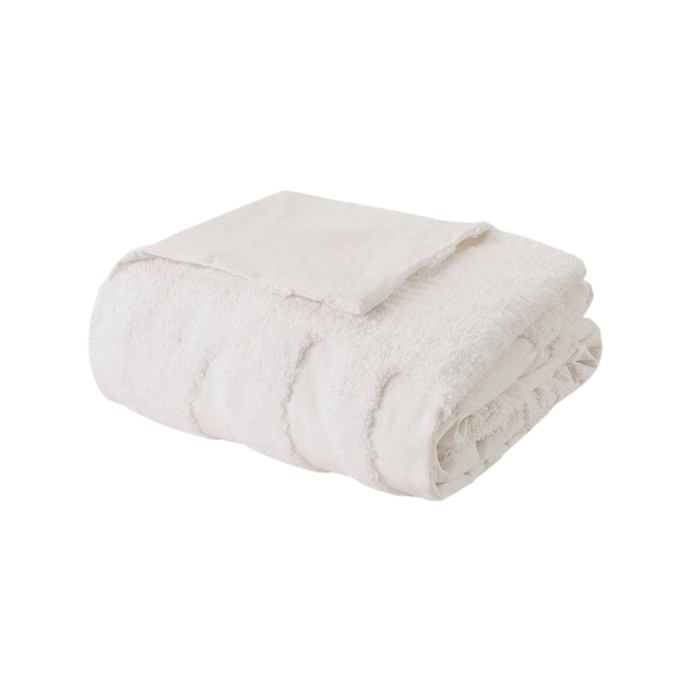 Full/Queen 3 Piece Tufted Cotton Chenille Palm Duvet Cover Set Media 11