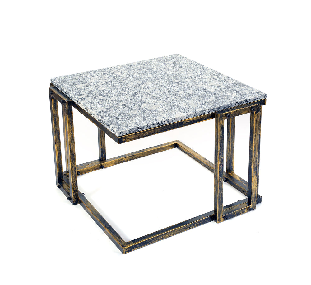 14.5' Granite Marble Black / Gold Plant Stand Media 6