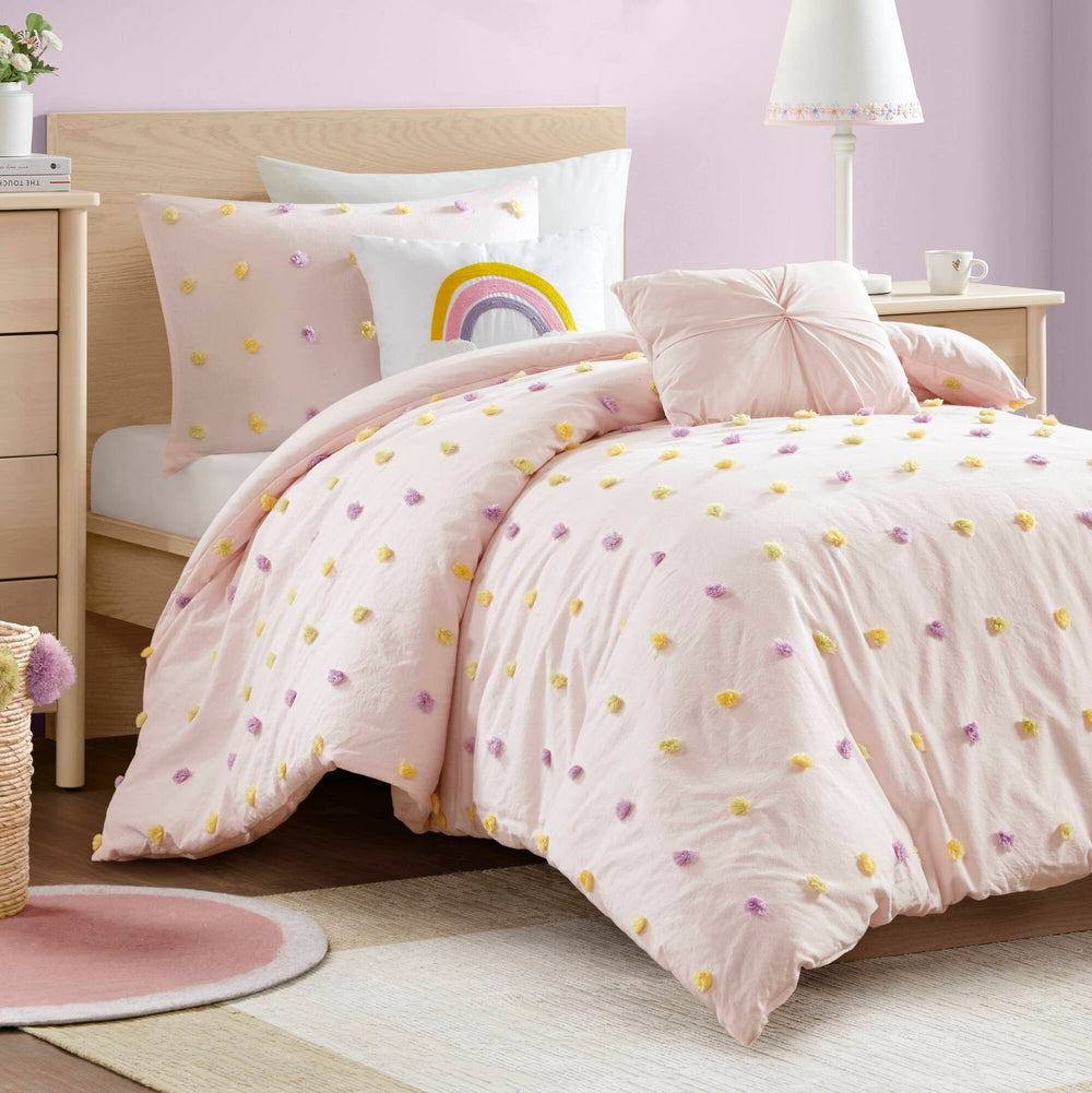 4PCS Twin/Twin XL Cotton Jacquard Pom Pom Comforter Set Media 16