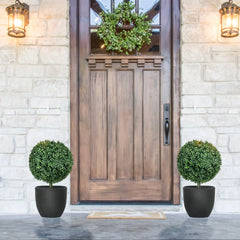 1.3' (15.7') Artificial Boxwood Topiary Trees with Ground Stake, UV Resistant Set of 2 Ball Shaped Trees, Indoor Outdoor Fake Plants for Home Office & Living Room Décor perspective