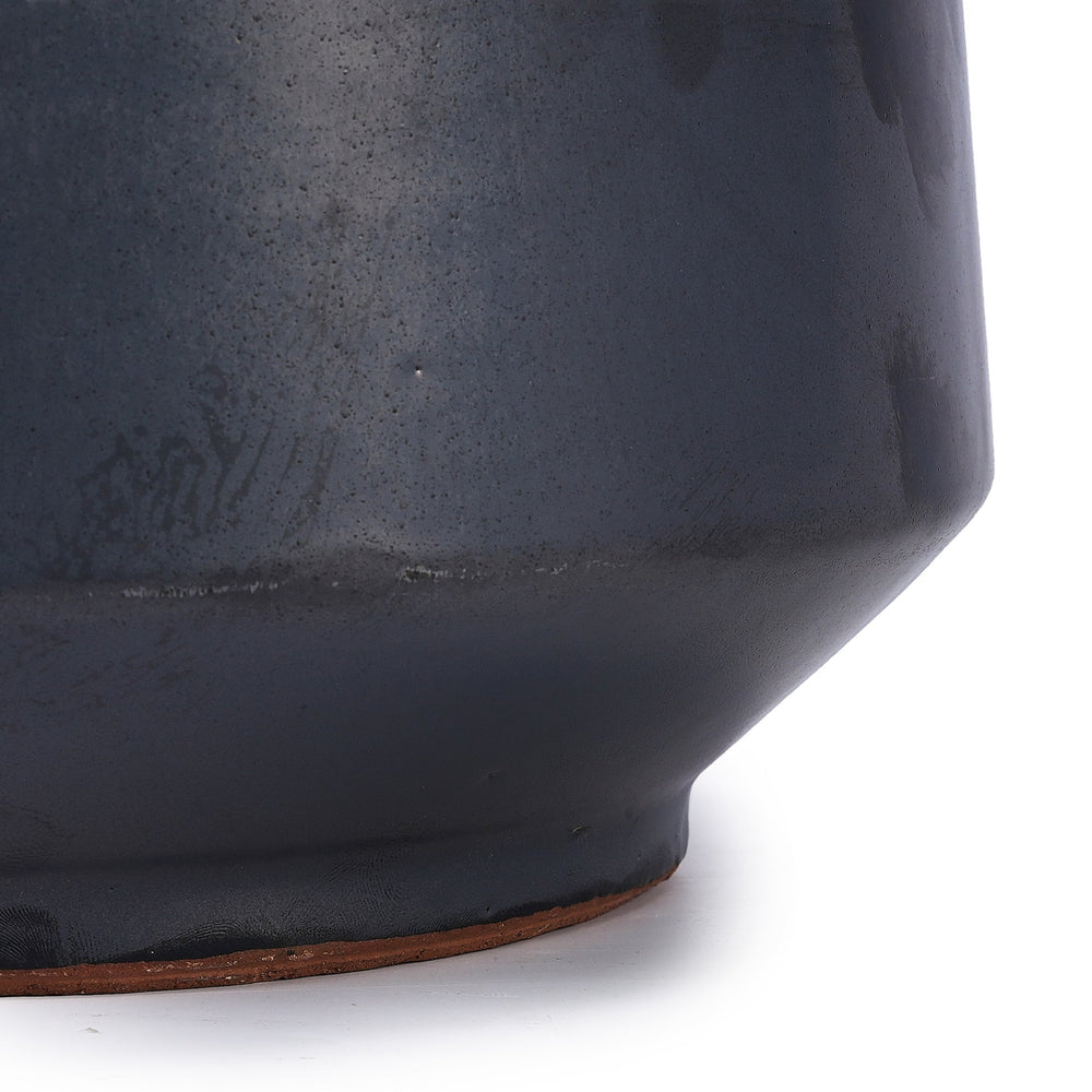 Handmade Black Matte Glazed Ceramic Planter Set of 3, 15/11/9 Inch Diameter, Textured Finish for Orchids & Begonias, Indoor/Outdoor Use on Windowsill & Bookshelf, Breathable Clay Media 14