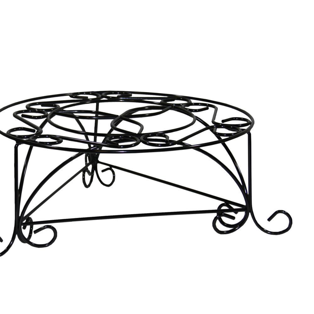 6.25' H Mosaic Cast Metal Black / Gold Plant Stand Media 5