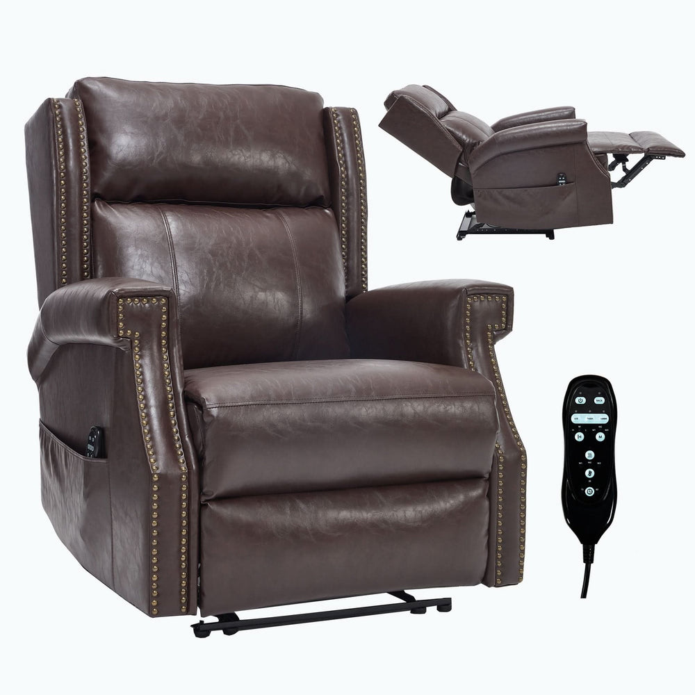 Manual Recliner Chair Faux Leather Massage With 8 Vibrating Nodes & 3 Modes For Living Room Media 10
