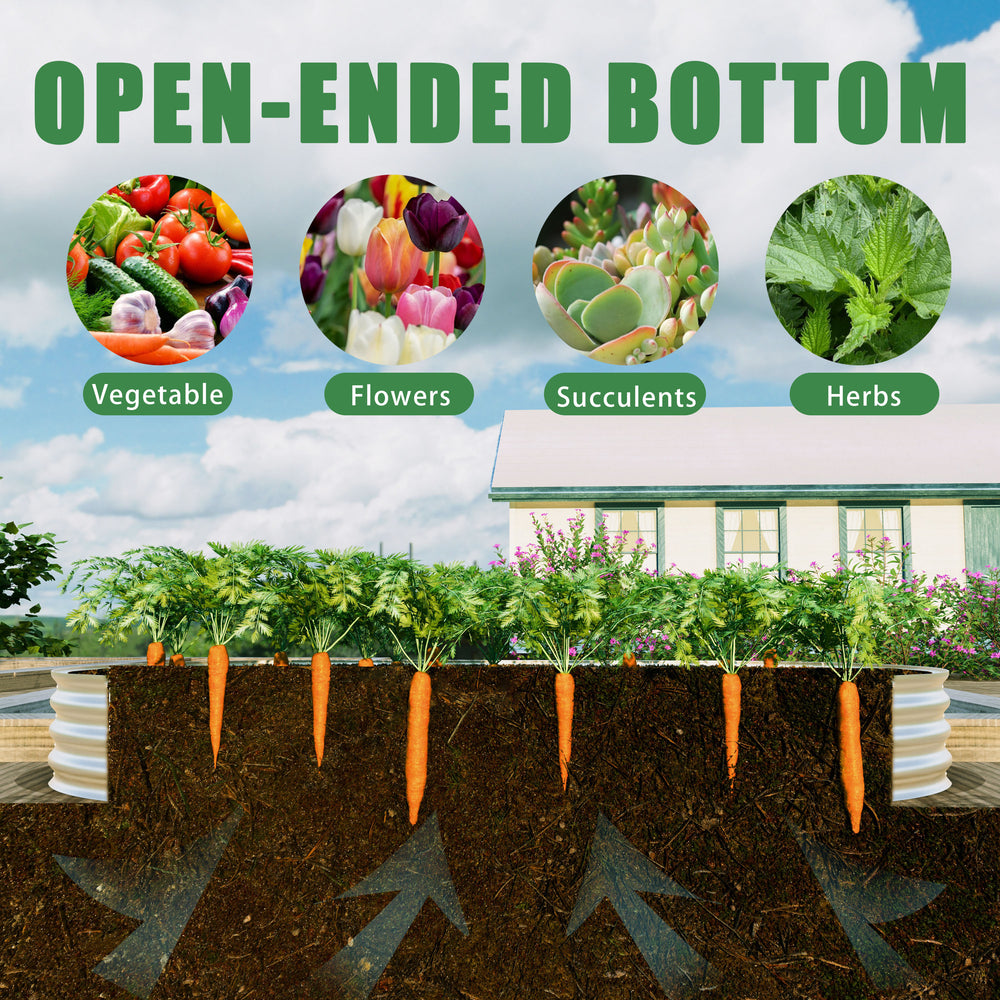 Heavy Duty Galvanized Raised Garden Bed Kit for Vegetables, Flowers & Herbs, Rust-Resistant, Easy Assembly, 8x4x1ft, Silver Media 9