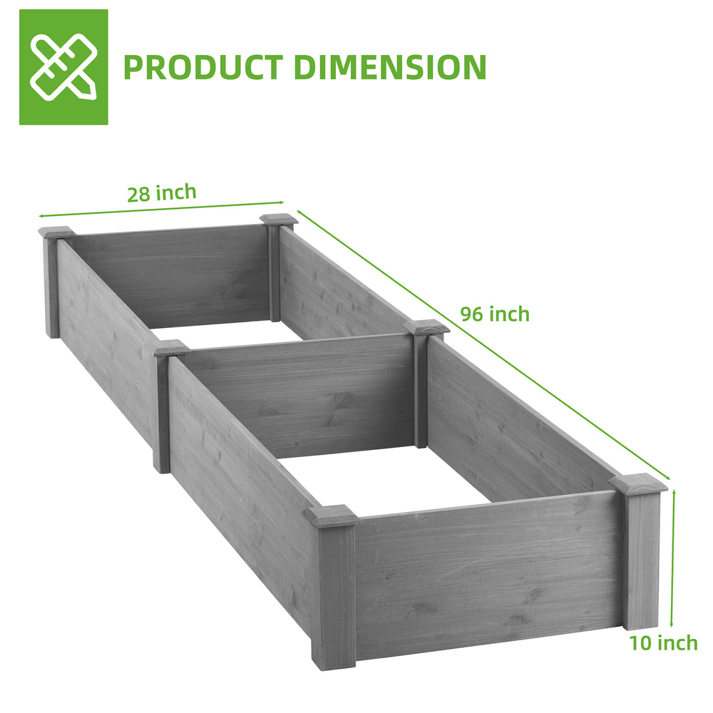 Over Ground Raised Garden Bed 96x28x10'', Large Long Planter Box for Outdoor, Tool-Free Assembly Media 14