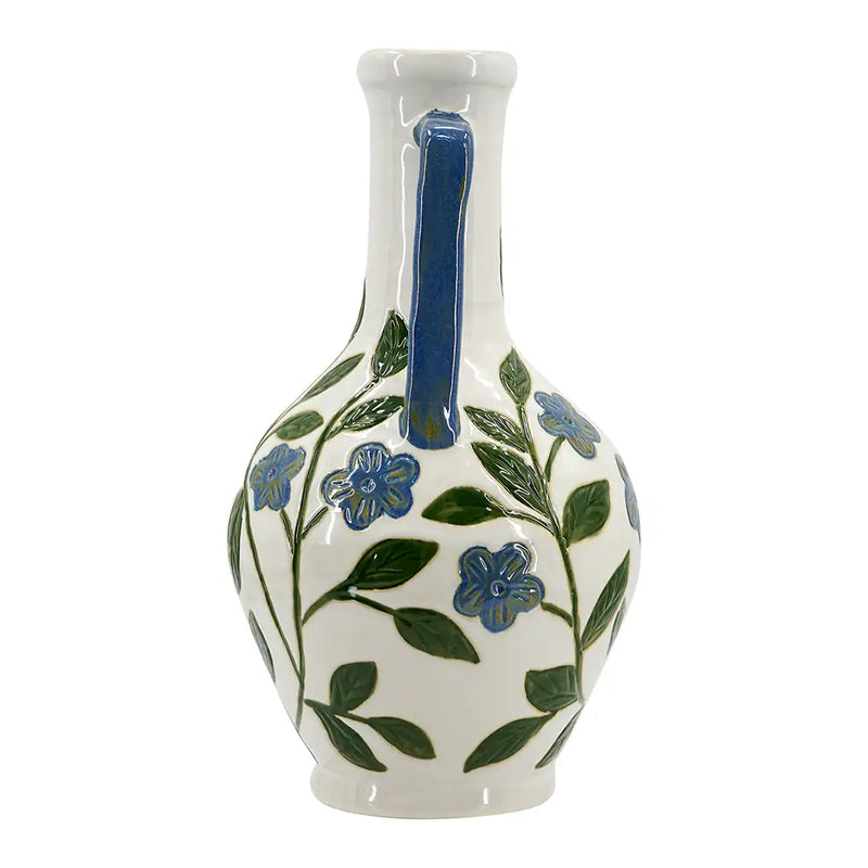 Floral Amphora Ceramic Vase