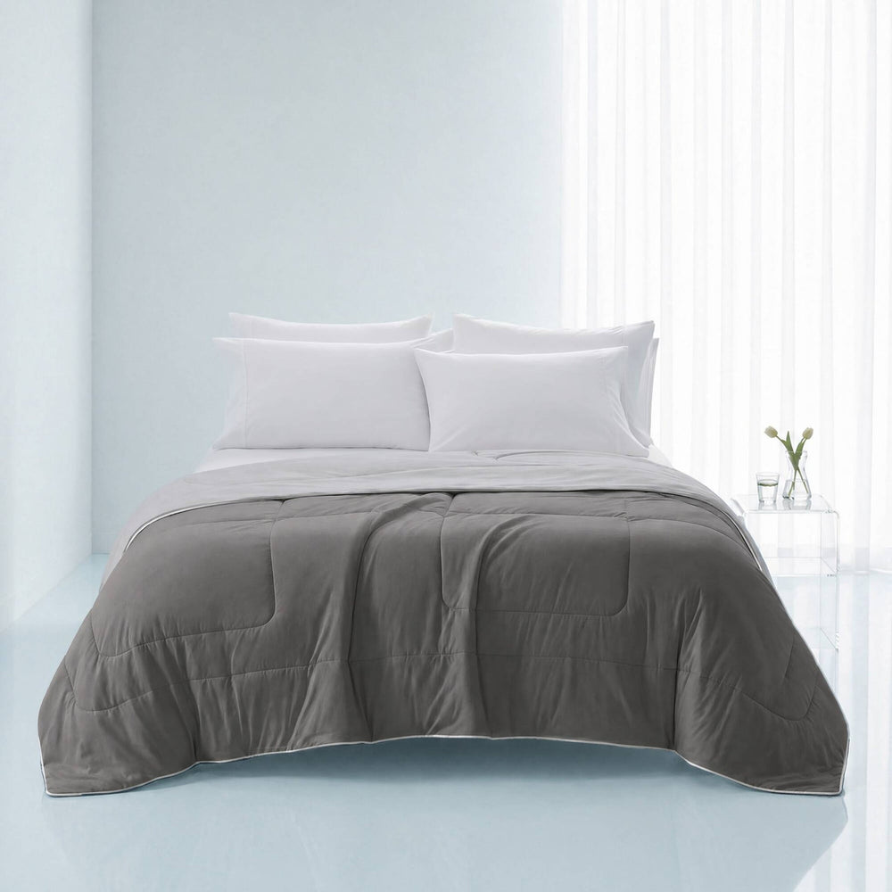 1 Piece Twin Down Alternative Comforter,Grey Media 9