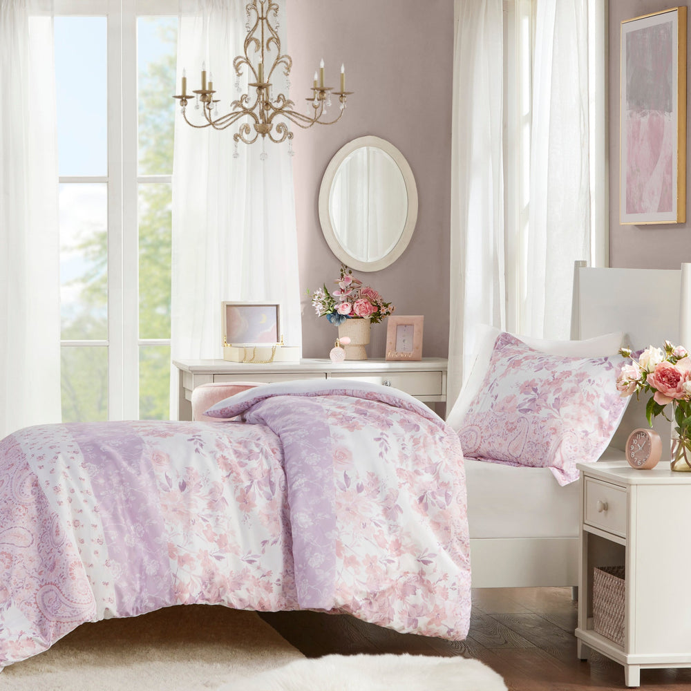 2PCS Twin/Twin XL Floral Paisley Duvet Cover Set Media 21
