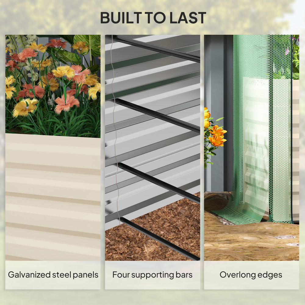 Galvanized Steel Planter Box,Crop Cage and Shade Cloth with Raised Garden Bed Media 3