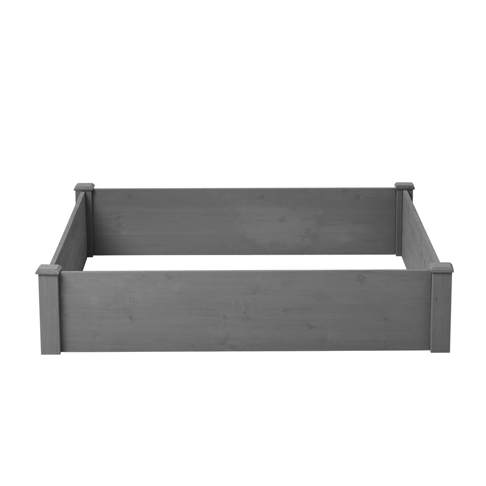 Raised Garden Bed 48x48x10'', Outdoor Wood Planter Box Over Floor, Tool-Free Assembly Media 12