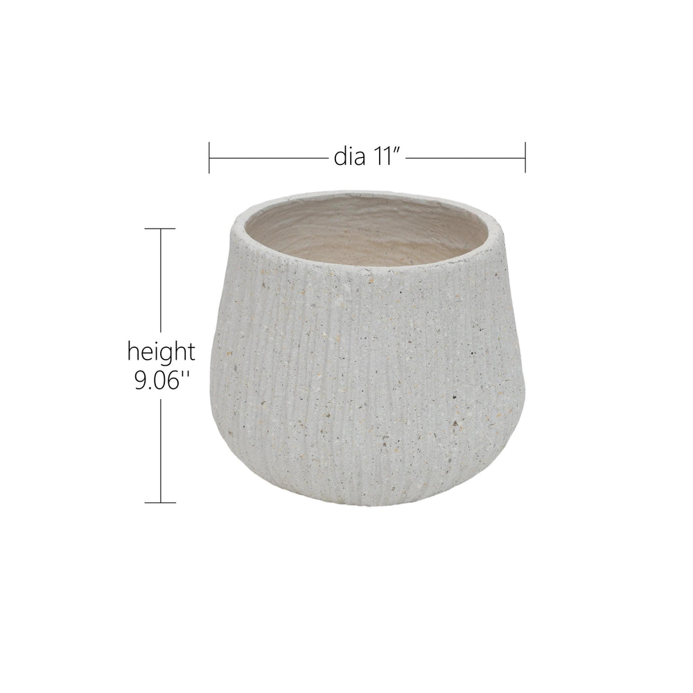 11' Dia x 9.06' H Large Round Planters for Indoor Plants, Outdoor Planters with Drainage Holes, Magnesium Oxide Plant Pot with Cement Texture Plant Pots Indoor & Outdoor for Home Garden Patio Media 5