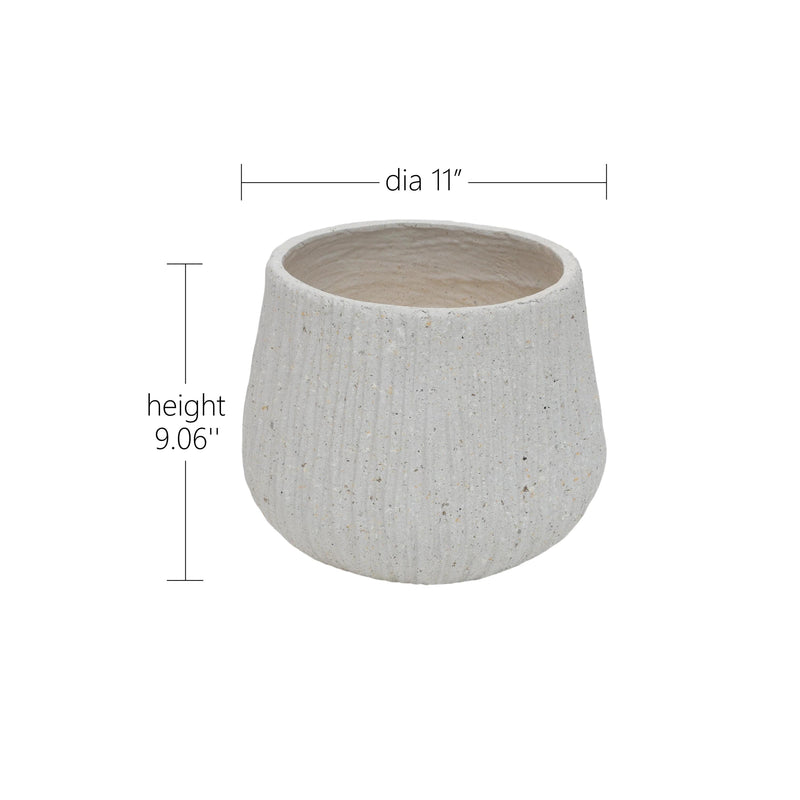 11' Dia x 9.06' H Large Round Planters for Indoor Plants, Outdoor Planters with Drainage Holes, Magnesium Oxide Plant Pot with Cement Texture Plant Pots Indoor & Outdoor for Home Garden Patio
