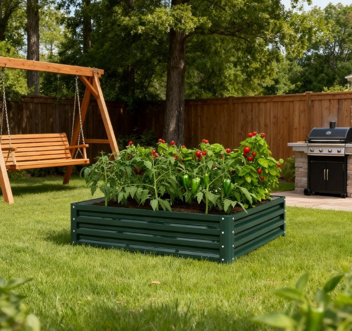 Easy to Assemble Metal Planter Box,Galvanized Raised Garden Bed,for Growing Vegetables, Flowers, Herbs, Succulents Media 4