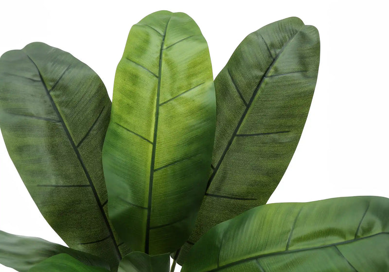 Artificial Plant, 43' Tall, Banana Tree, Indoor, Faux, Fake, Floor, Greenery, Potted, Real Touch, Decorative, Green Leaves, Black Pot