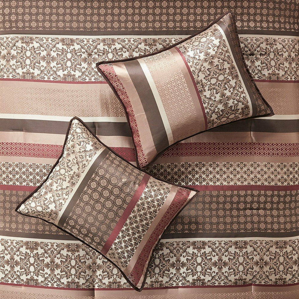 7 Piece Comforter Set Red King Media 4