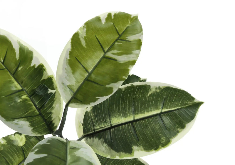 Artificial Plant, 52' Tall, Rubber Tree, Indoor, Faux, Fake, Floor, Greenery, Potted, Real Touch, Decorative, Green Leaves, Black Pot
