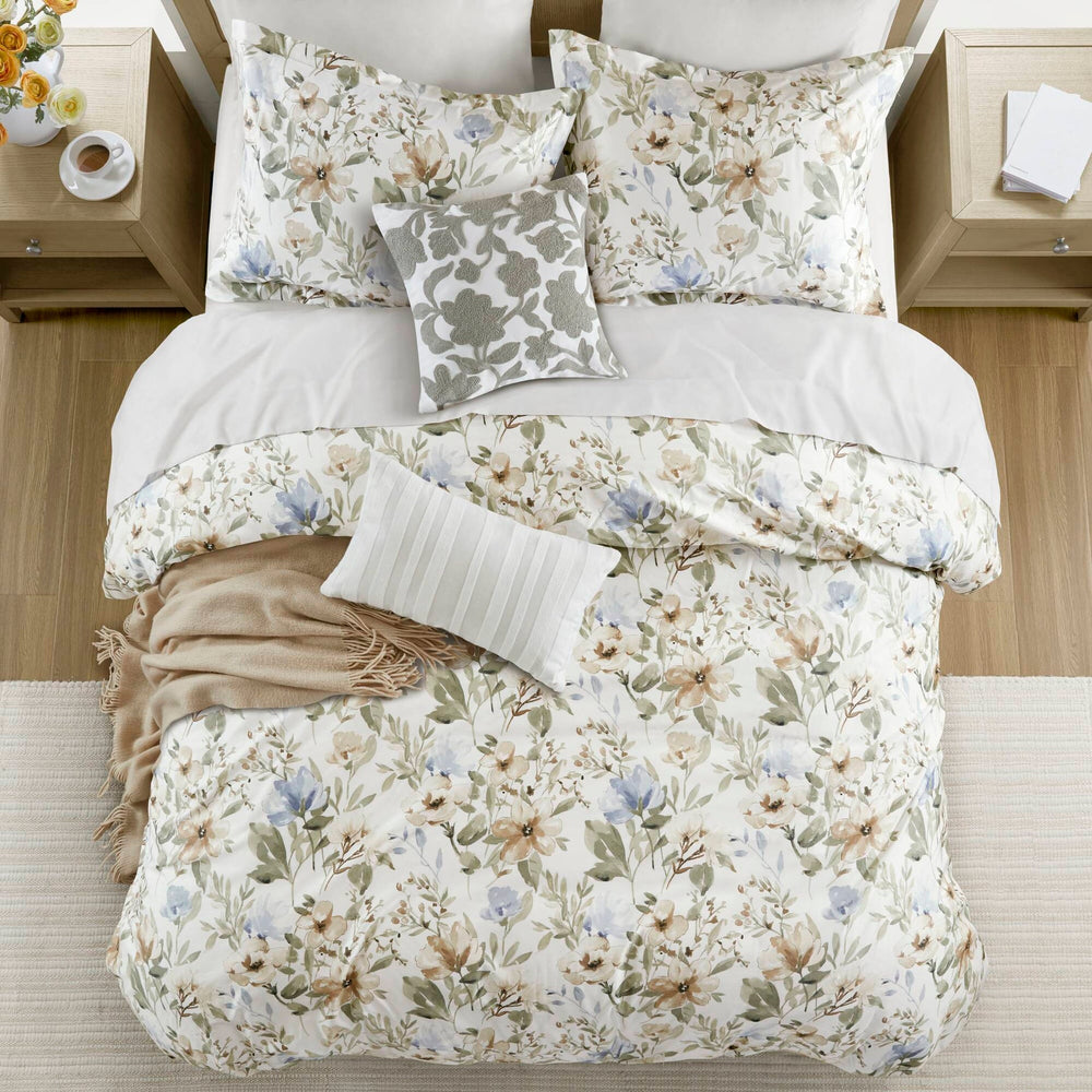 5PCS King/Cal King Cotton Sateen Print Duvet Set Media 18