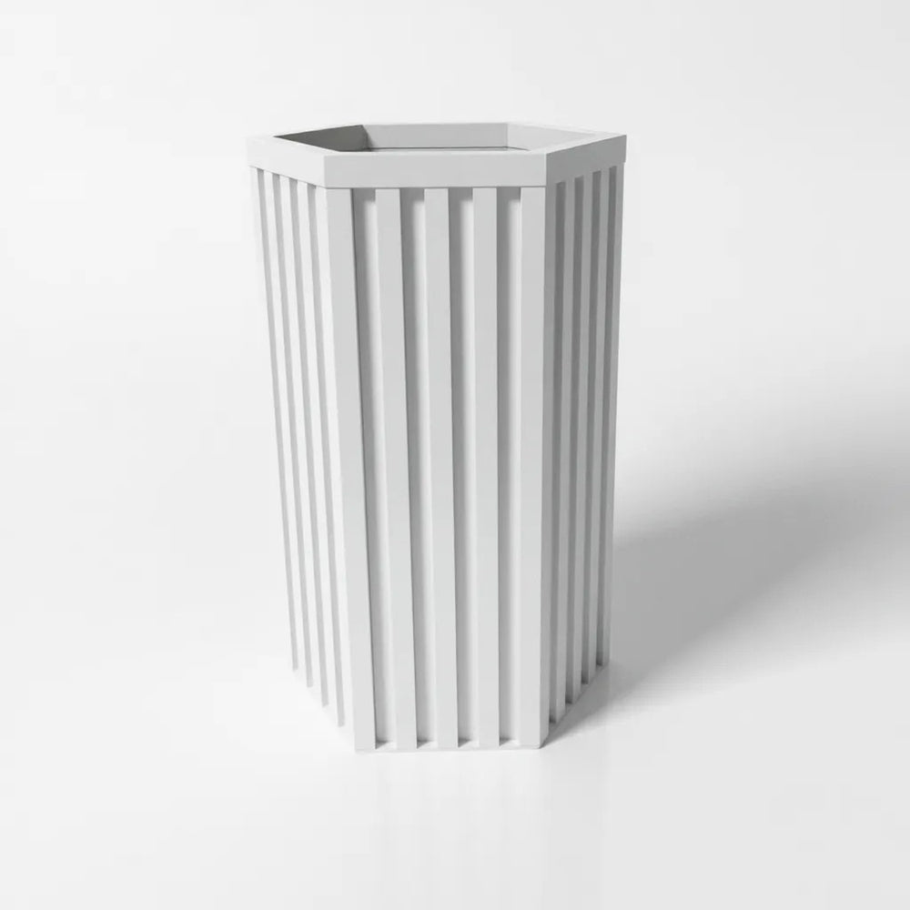 Hexagon Column Planter MD - White Media 1