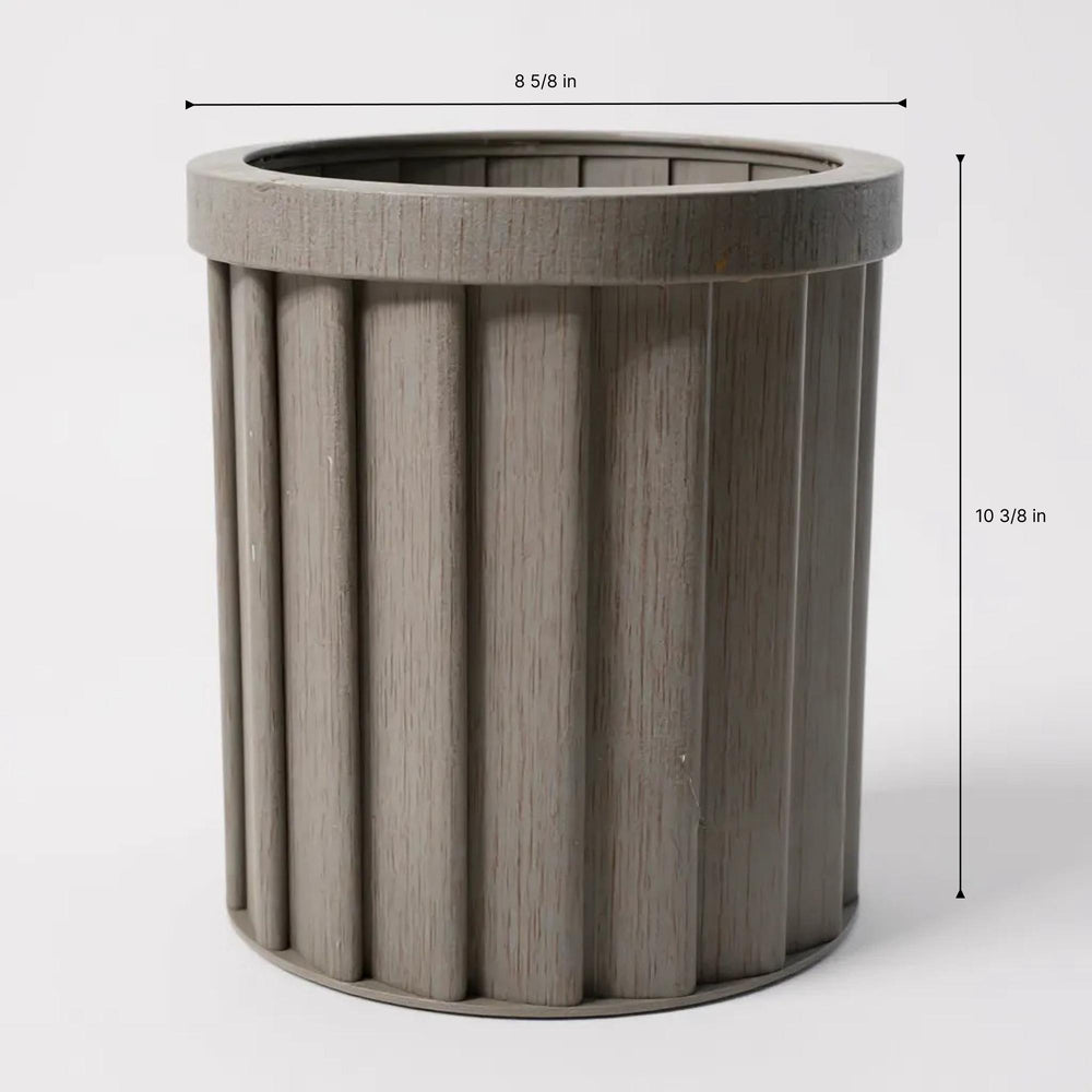 Round Strata Column Planter SM - Grey Brown Media 3
