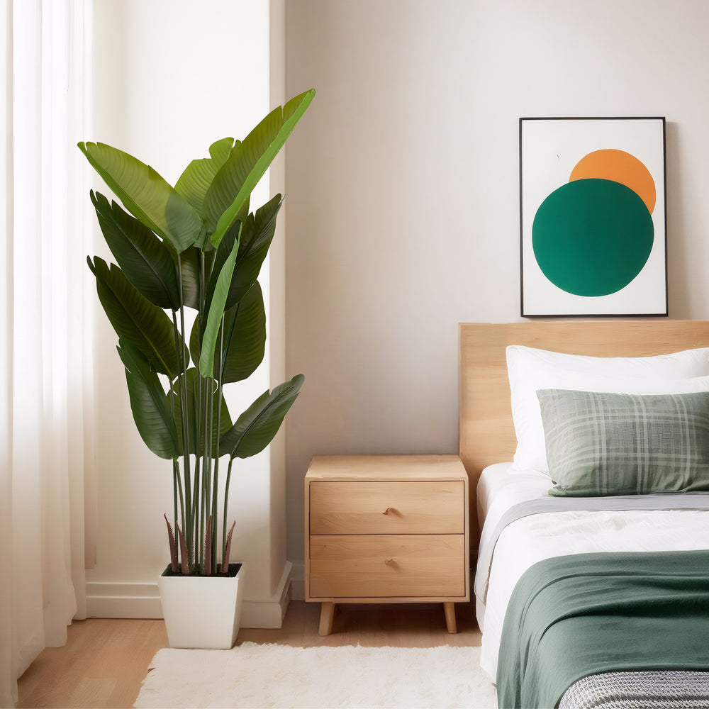 Artificial Bird of Paradise Plant 160cm Tall Faux Tropical Palm Tree Green Plastic Indoor Outdoor Decoration Media 8
