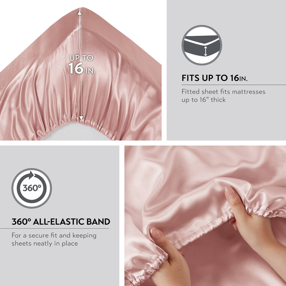 4 PCS Twin Luxury Sheet Set Blush Media 14