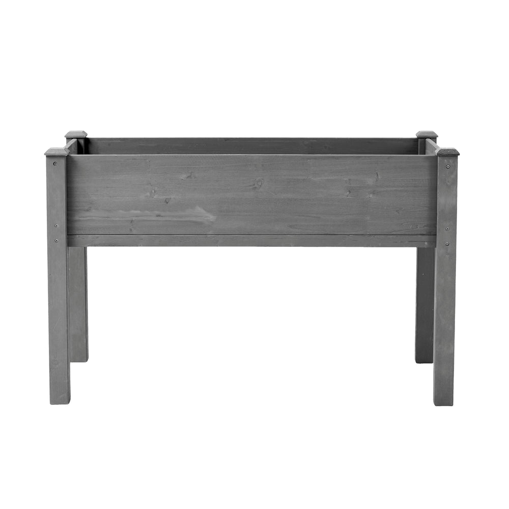 Elevated Wooden Garden Bed 48x24x30 inch with Legs, Premium Gray Solid Wood Planter Box for Outdoor Plants Flowers Fruits Vegetables Herbs Media 10